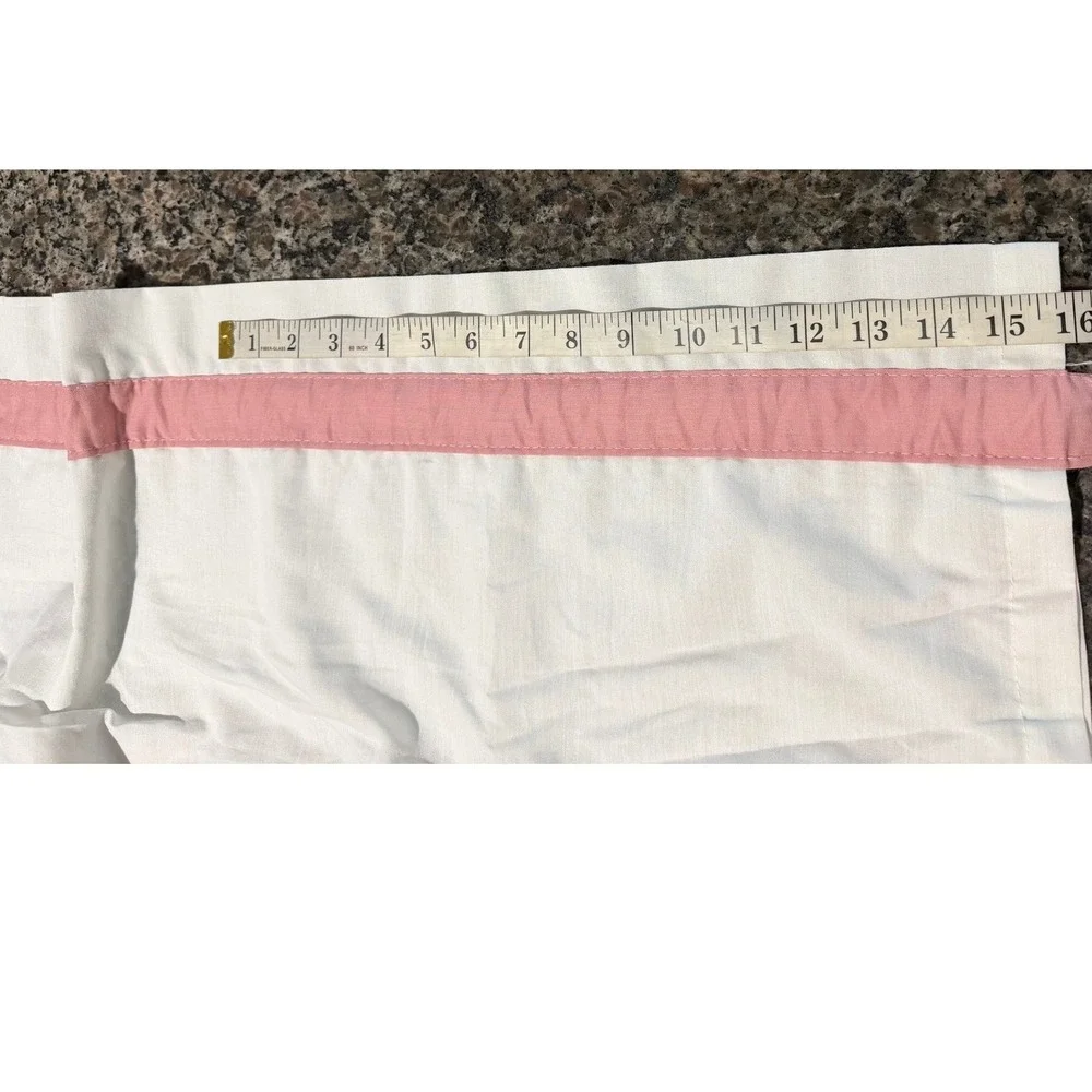 Vintage Cottage Core Window Valance White Pink Lace House Heart Motif 60x15.5‎